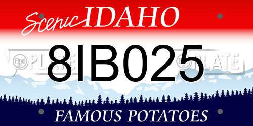 8IB025 Idaho License Plate