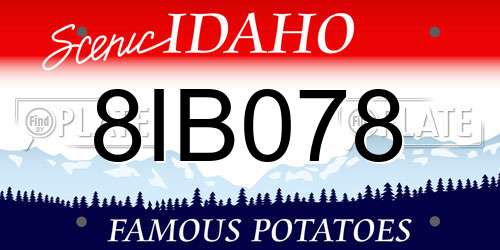 8IB078 Idaho License Plate