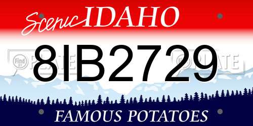 8IB2729 Idaho License Plate