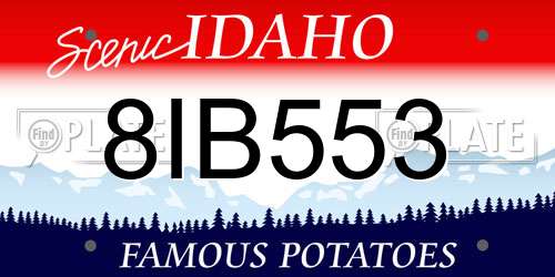 8IB553 Idaho License Plate