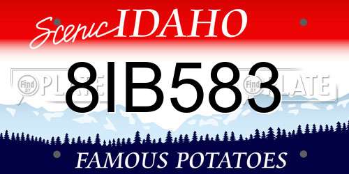 8IB583 Idaho License Plate