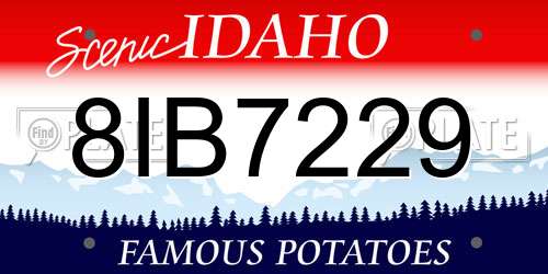 8IB7229 Idaho License Plate