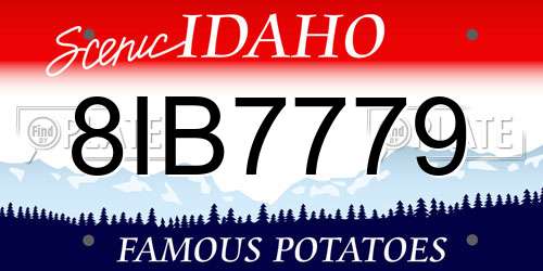 8IB7779 Idaho License Plate