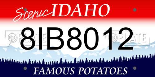 8IB8012 Idaho License Plate