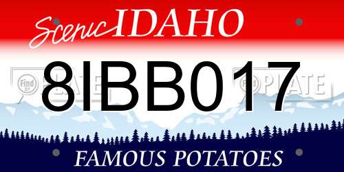8IBB017 Idaho License Plate
