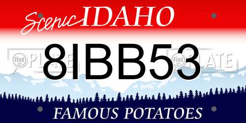 8IBB53 Idaho License Plate