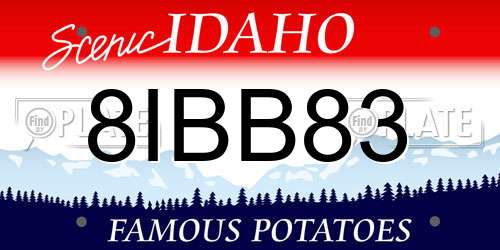 8IBB83 Idaho License Plate