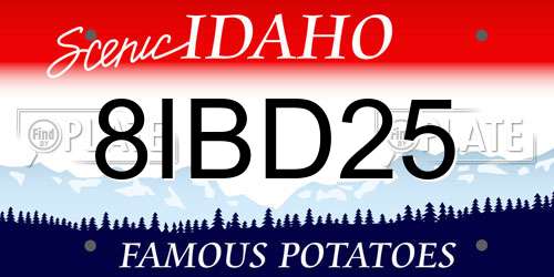 8IBD25 Idaho License Plate