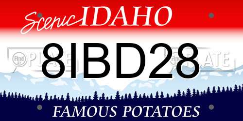 8IBD28 Idaho License Plate