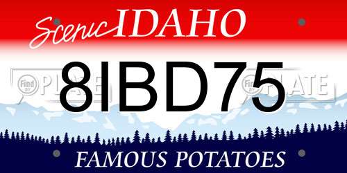 8IBD75 Idaho License Plate
