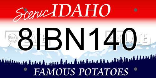 8IBN140 Idaho License Plate