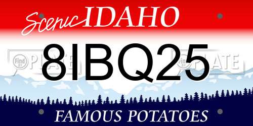 8IBQ25 Idaho License Plate