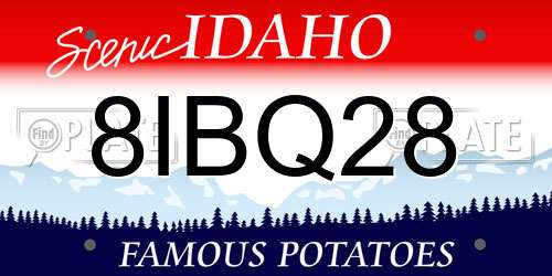 8IBQ28 Idaho License Plate