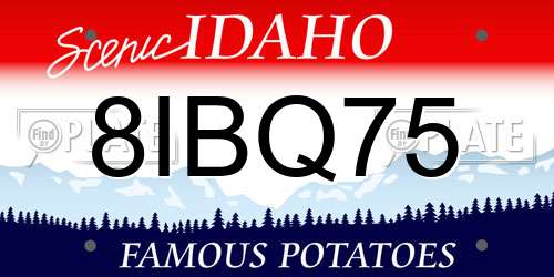 8IBQ75 Idaho License Plate