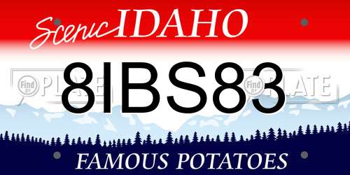 8IBS83 Idaho License Plate