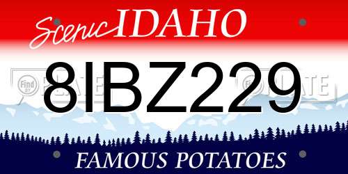 8IBZ229 Idaho License Plate