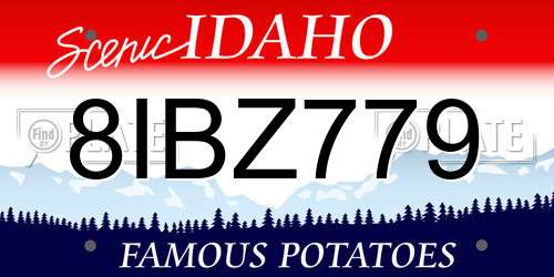 8IBZ779 Idaho License Plate