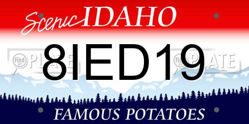 8IED19 Idaho License Plate