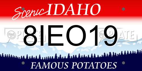 8IEO19 Idaho License Plate