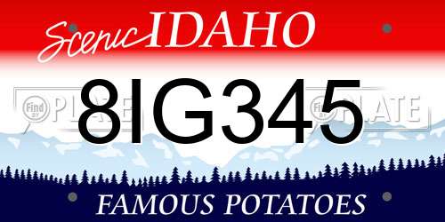 8IG345 Idaho License Plate