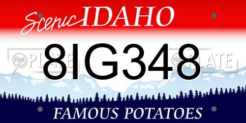 8IG348 Idaho License Plate