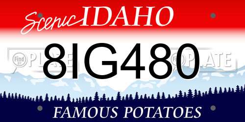 8IG480 Idaho License Plate