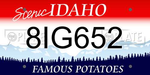 8IG652 Idaho License Plate