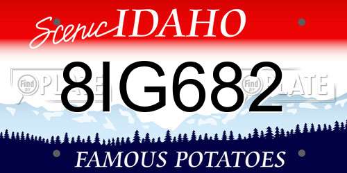 8IG682 Idaho License Plate