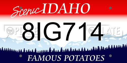 8IG714 Idaho License Plate