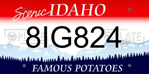 8IG824 Idaho License Plate