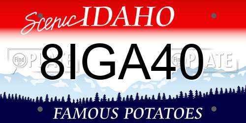 8IGA40 Idaho License Plate
