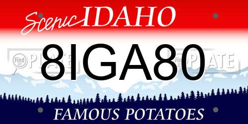 8IGA80 Idaho License Plate