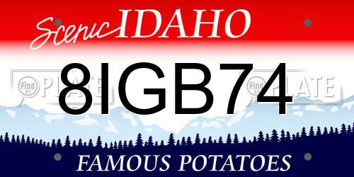 8IGB74 Idaho License Plate
