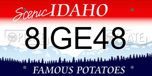 8IGE48 Idaho License Plate