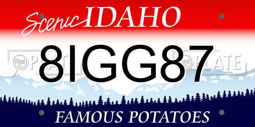 8IGG87 Idaho License Plate
