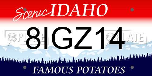 8IGZ14 Idaho License Plate