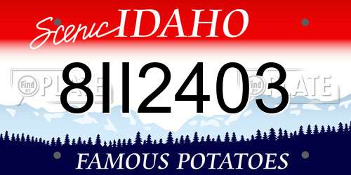 8II2403 Idaho License Plate