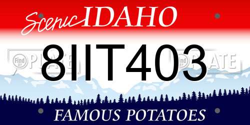 8IIT403 Idaho License Plate