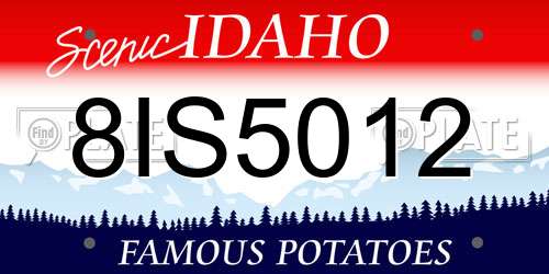 8IS5012 Idaho License Plate