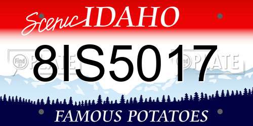8IS5017 Idaho License Plate