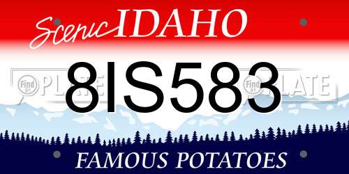 8IS583 Idaho License Plate