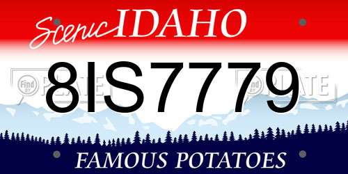 8IS7779 Idaho License Plate