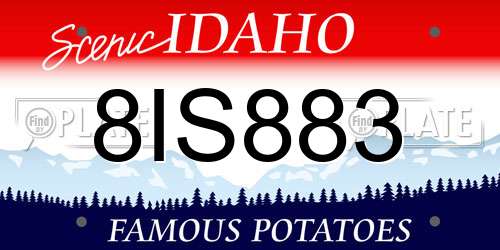 8IS883 Idaho License Plate