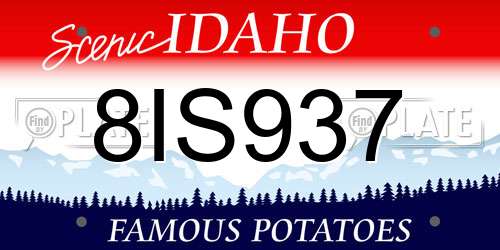 8IS937 Idaho License Plate
