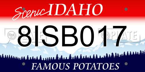 8ISB017 Idaho License Plate