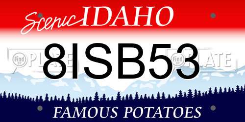 8ISB53 Idaho License Plate