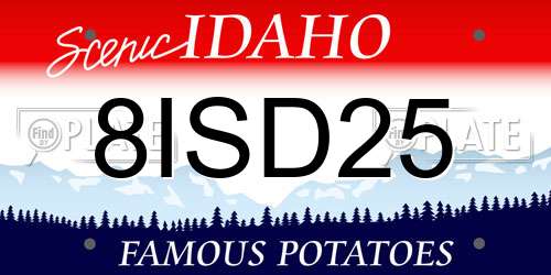 8ISD25 Idaho License Plate