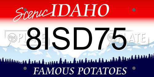 8ISD75 Idaho License Plate
