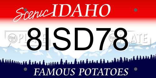 8ISD78 Idaho License Plate