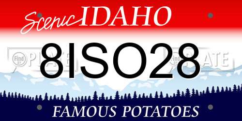 8ISO28 Idaho License Plate
